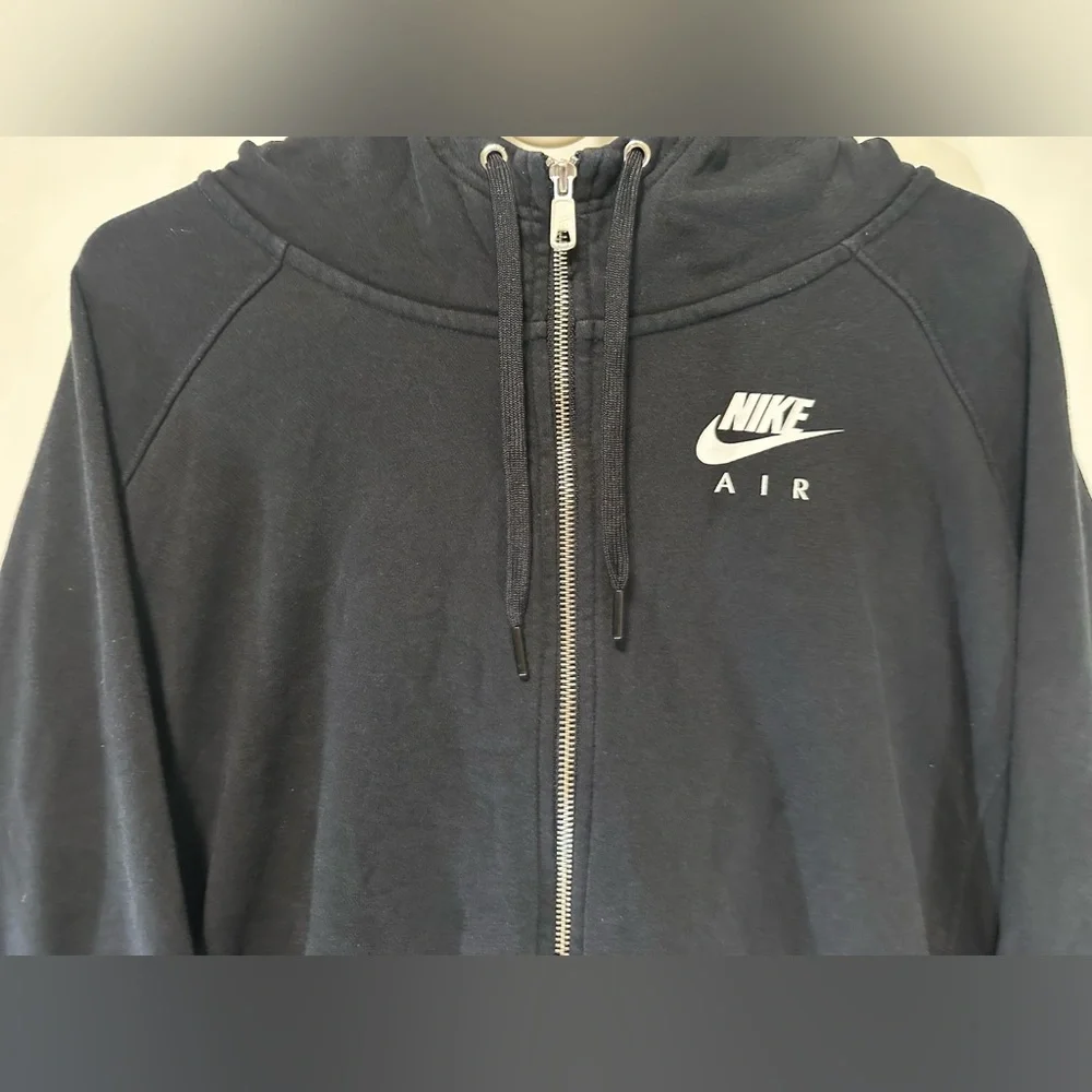 NIKE Air Women's 3X Hooded Sweatshirt Full Zip Black Fleece Hoodie DM1771-010 - Picture 2 of 10
